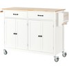JUJABU Kitchen Island Cart with Solid Wood Top and Locking Wheels, 54.3 Inch Width, 4 Door Cabinet - 2 of 4