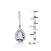 Guili Sterling Silver Cubic Zirconia Teardrop Earrings, Available in Rhodium or Rose Plating, A Timeless and Elegant Sparkle for Any Occasion - 2 of 3