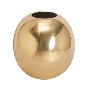 Transpac Metal 9.5 in. Gold Everyday Rounded Vase - 1 of 2