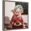 Amanti Art Pinkies Bakery (Pig) by Lucia Heffernan Canvas Wall Art Print Framed 16 x 16-in. - 3 of 4