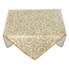 PiccoCasa Square Vinyl Water Oil Resistant Golden Turntable Flower Printed Tablecloths 24" x 24" - 4 of 4