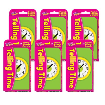 Trend Telling Time Pocket Flash Cards, 6 Packs