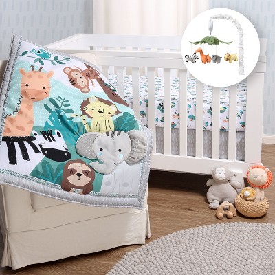 The Peanutshell Wildest Dreams Crib Bedding Set And Mobile - 4 Piece ...