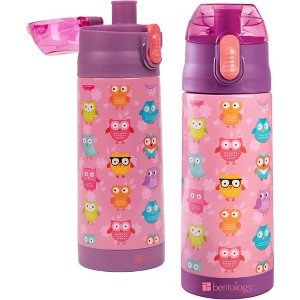Bentology 13oz Reusable Water Bottle - Double Wall Insulated, Spill Proof Lid, Stainless Steel - Lunch Boxes, Backpack School Bags or Travel On-The-Go - 1 of 4