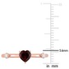 EVERLY JEWELRY | 10K Rose Gold 5/8 CT TGW Heart Garnet and White Topaz Stackable Ring - 4 of 4