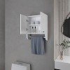 Goodyear Medicine Cabinet in Melamine With a Towel Bar, White - 2 of 4