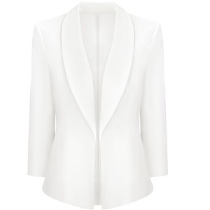 INSPIRE CHIC Women's 3/4 Sleeve Shawl Collar Open Front Lightweight Stretchy Blazer - 1 of 4