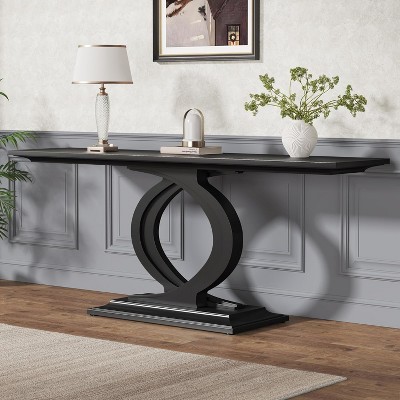 Tribesigns 59 Inches Modern Long Console Table with Double Arc Base for Entryway