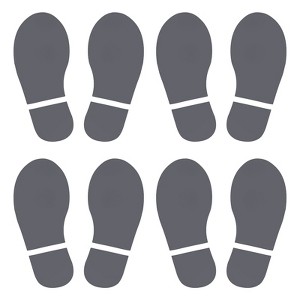 Unique Bargains Home Classroom Floor Stairs Decal PVC Footprint Sticker 4 Pairs - 1 of 4