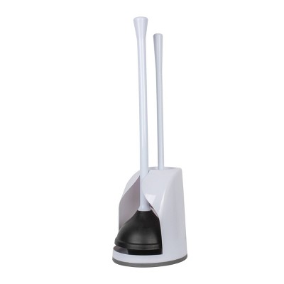 Casabella Wayclean Combo Bowl Brush and Plunger Set - White