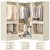 Aheaplus Freestanding Closet System with 4 Hanging Rods and 6 Hanging Sections, Walk-In Closet Organizer with Drawer and Pants Rack - 3 of 4