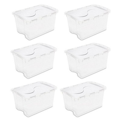 Sterilite 20 Qt Gasket Box, Stackable Storage Bin With Latching Lid And  Tight Seal Plastic Container To Organize Basement, Clear Base And Lid,  24-pack : Target