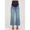 Pinkblush Light Blue Wide Leg Raw Hem Maternity Jeans - 2 of 4