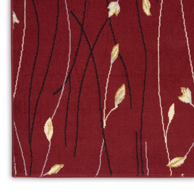 Handmade Red Floral Rectangular Synthetic 5' x 7' Area Rug