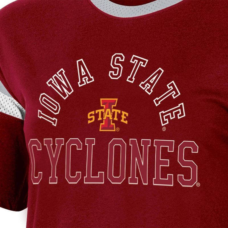 NCAA Iowa State Cyclones Women&#39;s Short Sleeve Stripe T-Shirt, 3 of 4