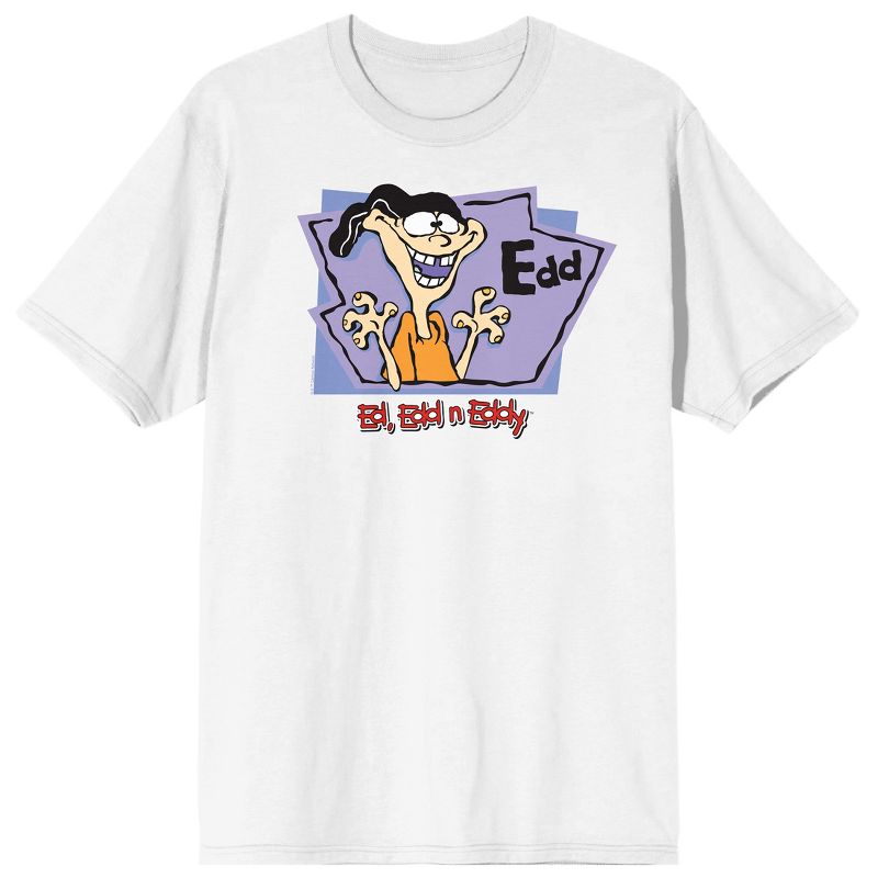 Ed Edd N Eddy Edd In Lavender & Purple Frames Crew Neck Short Sleeve White Men's T-shirt, 1 of 4