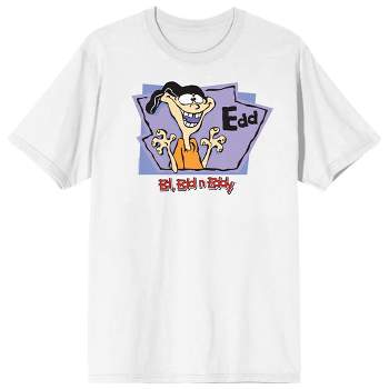 Ed Edd N Eddy Edd In Lavender & Purple Frames Crew Neck Short Sleeve White Men's T-shirt