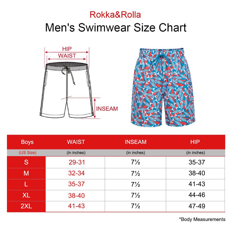 Rokka&Rolla Men's 7.5'' Swim Trunks Beach Shorts, 3 of 13