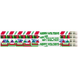 Musgrave Pencil Company Happy Holidays From Your Teacher Motivational Pencils, 12 Per Pack, 12 Packs - 1 of 2