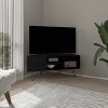 Vynxaria Modern TV Stand, 1 Door, 3 Shelves, Black, H 19.7" x W 45.3" x D 21.7" - 3 of 4