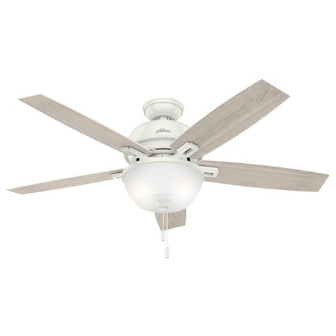 52 Donegan Bowl Light Fresh White Ceiling Fan With Light Hunter