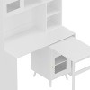 Sapphtopaz Computer Desk with 90° Rotating Desktop Gaming Desk with Storage Drawer and 2 Cabinets Writing Desk for Bedroom, Study Room, Office - 3 of 4