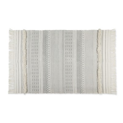 Design Imports Shabby Chic Textured Fringe - Gray - 4 X 6 Ft