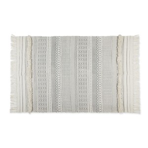 Design Imports Shabby Chic Textured Fringe - Gray - 4 X 6 Ft - 1 of 4