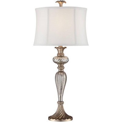 Alyson Mercury Glass Table Lamp by Regency Hill With USB Dimmer