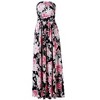 WhizMax Women's Strapless Bohemian Floral Party Maxi Dress High Waist ube Top Boho Beach Dress with Pockets - 3 of 4