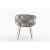 Gulches Luxury Velvet Accent Chair, Modern Simple Leisure Chair (Gray) GoldPlated Metal Legs for Bedroom Living Room - 4 of 4