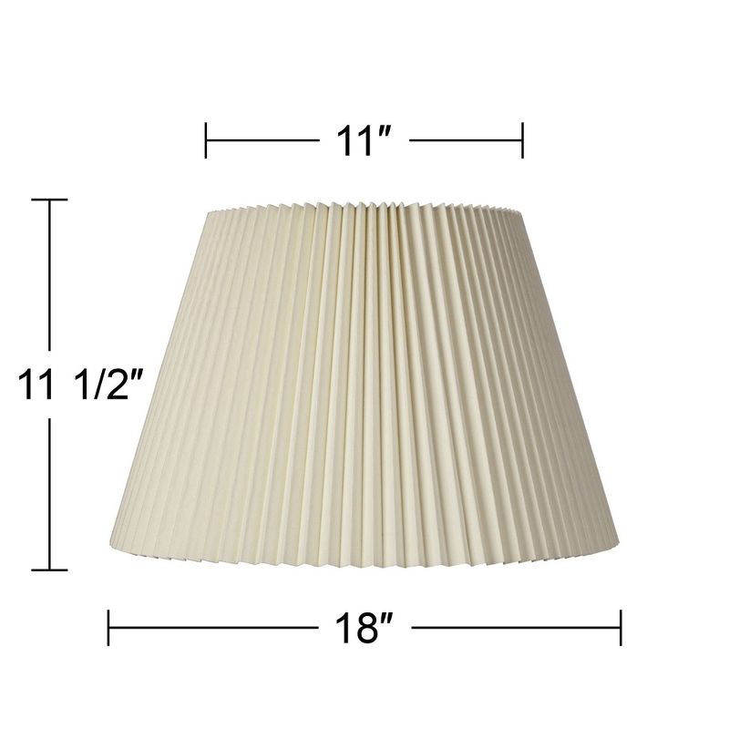 Springcrest Empire Lamp Shade Ivory Knife Pleated Large 11" Top x 18" Bottom x 12" High Spider Replacement Harp and Finial Fitting, 5 of 8
