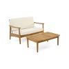 2-Piece Acacia Wood Patio Conversation Set, Outdoor Loveseat and Coffee Table for Balcony or Small Space – Koiai - 3 of 4