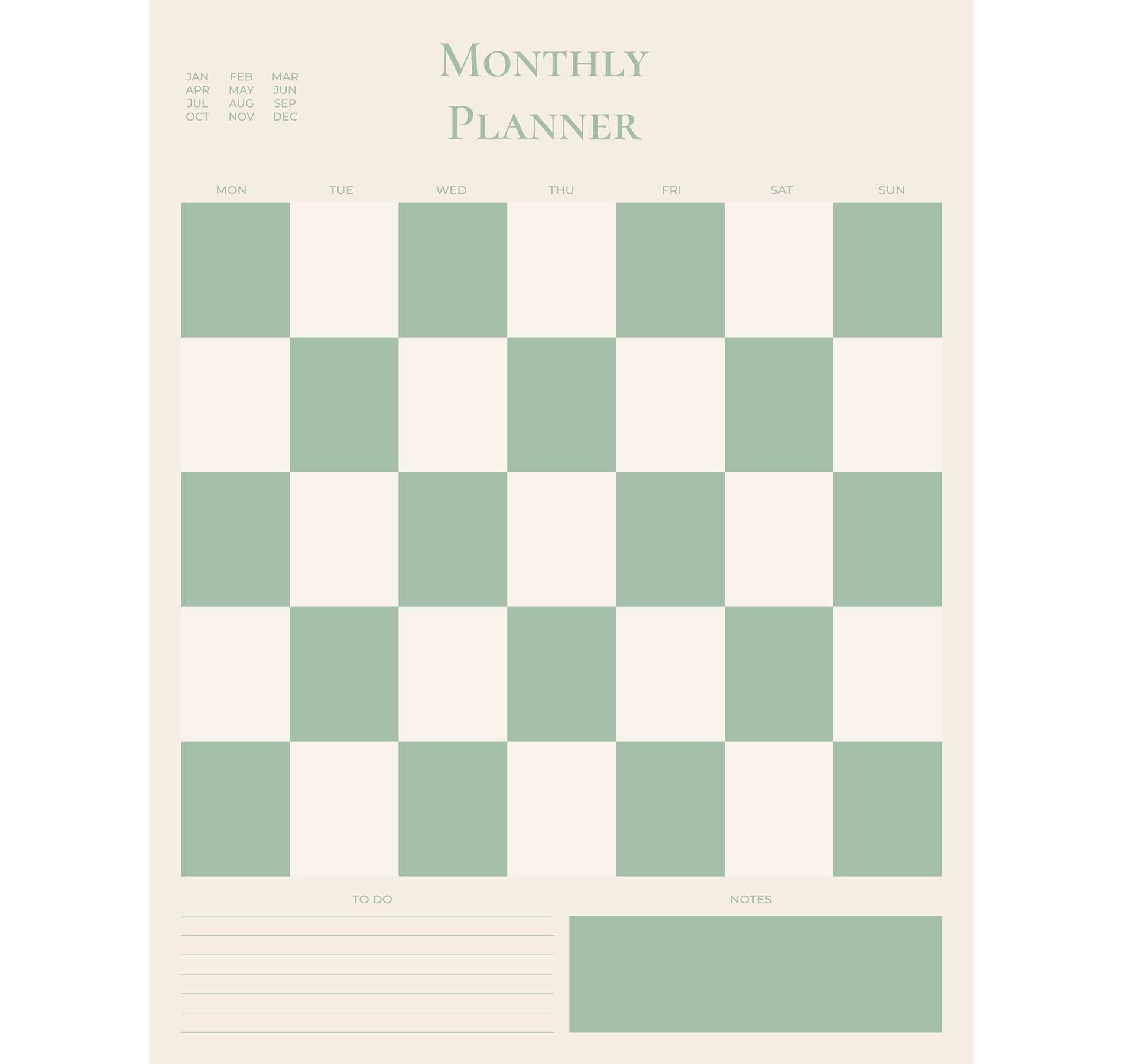 Tempaper & Co. Peel and Stick Monthly Calendar Dry Erase