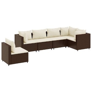 vidaXL Patio Lounge Set Brown and Cream - 1 of 4