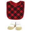 Hudson Baby Infant Girls Cotton Bib and Sock Set, Fancy Rudolph, One Size - 4 of 4