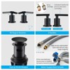 ChicFurnit Bathroom Sink Faucet Widespread Waterfall Design with Pop Up Drain and Supply Hose for Bathroom, Black, 14.84"*12.17"*3.66" - 4 of 4