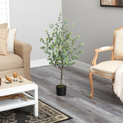 Nearly Natural 4-ft Potted Eucalyptus Artificial Tree