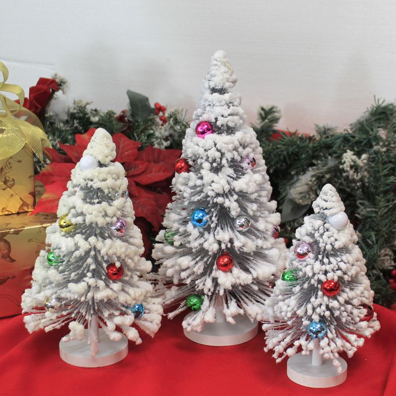 Cody Foster 13.5 Inch Silver Snow Forest Trees Putz Village Retro Figurines, 2 of 4