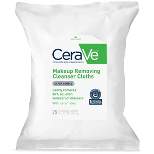 CeraVe Makeup Remover Cleansing Cloths Ultra-Gentle Wipes - Unscented - 25ct