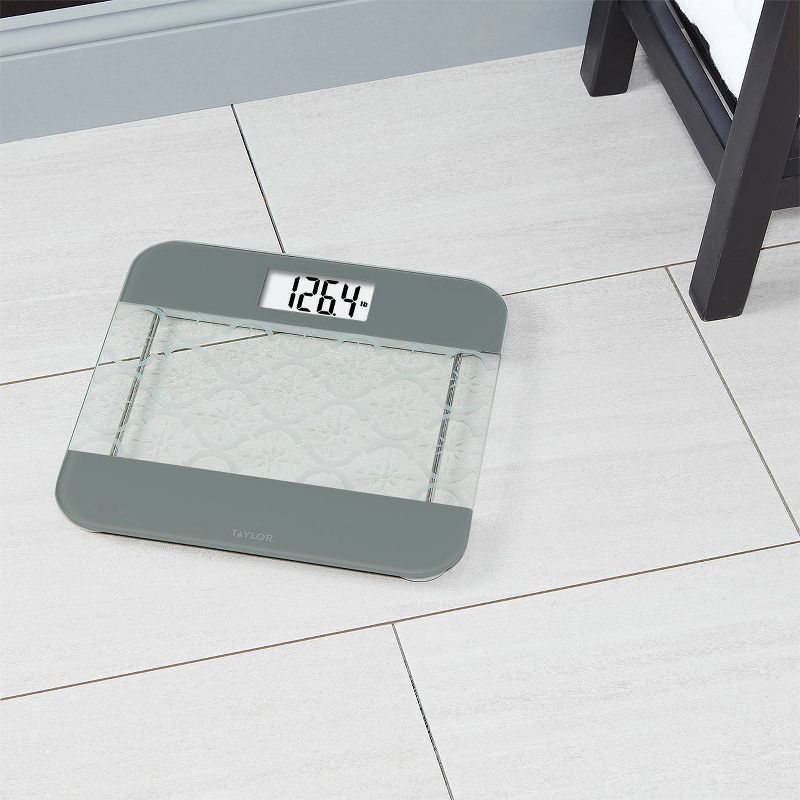 Glass Digital Scale with Moroccan Frosted Design Clear - Taylor, 2 of 6