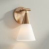 Possini Euro Design Possini Euro Amie 9 1/2" High Warm Brass and Opal Glass Sconce - 2 of 4