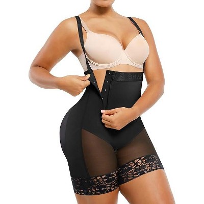 SHAPELLX Shapewear Tummy Control Fajas Colombianas Body Shaper for Women Butt Lift Bodysuit—Black 38
