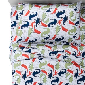 Full Dinosaurs 100% Cotton Sheet Set - Pillowfort , White