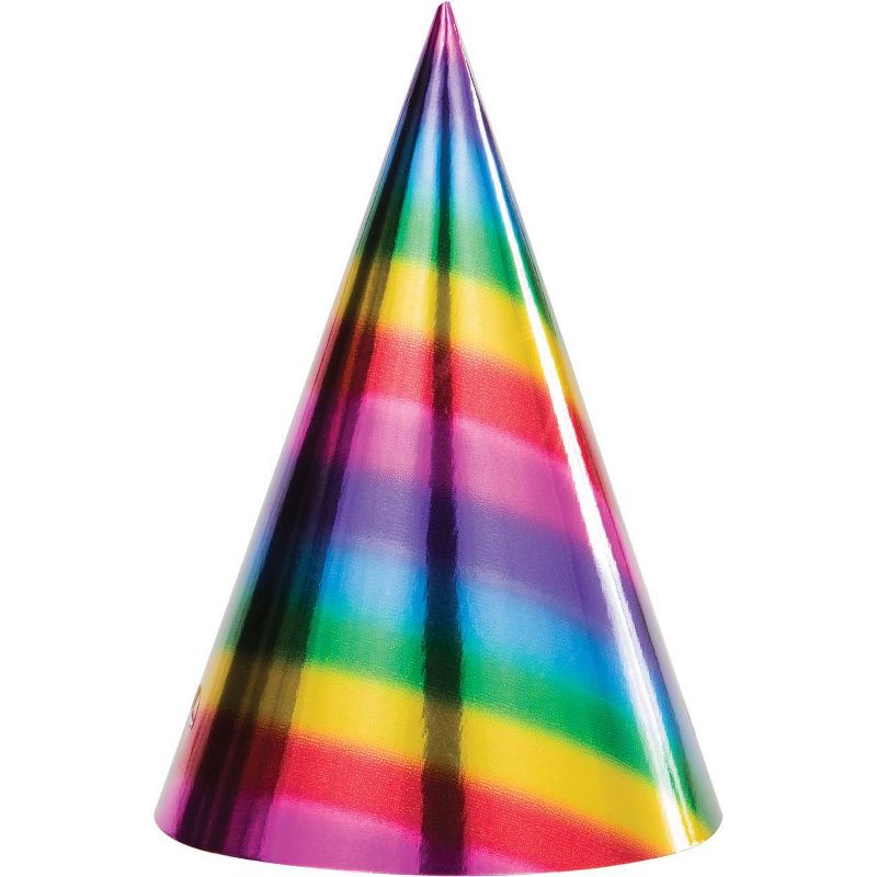 24ct Rainbow Foil Party Hats, 1 of 6