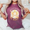 Simply Sage Market Women's Don't Worry Be Hoppy Circle Short Sleeve Garment Dyed Tee - 2 of 2