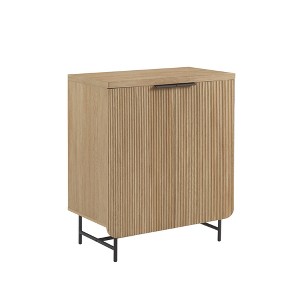 Modern Scandi Fluted-Door Storage Console ¨C Coastal Oak - 1 of 4
