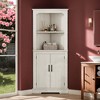 VANIRROR Tall Corner Cabinet with Doors – Versatile Slim Storage for Living Room, Bathroom, Dining Room, or Kitchen - 2 of 3