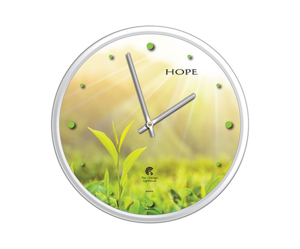 Chicago Lighthouse 12.75"x12.75" Tea Leaf Hope Slimline Frame Decorative Wall Clocks White