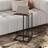 C Shaped End Table, Small Side Tables for Sofa and Bed, Couch Table That Slides Under for Living Room, Bedroom, Home Office, Small Spaces - 3 of 4
